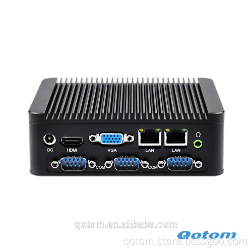 x86 Mini PC 2 ethernet j1900/J1800 Qotom Mini Computer Desktop Micro Fanless Pfsense Router server Ubuntu Mini PC 12V